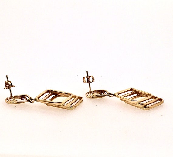 14k Vintage Dangle Geometrical  Earrings 1970s - image 7