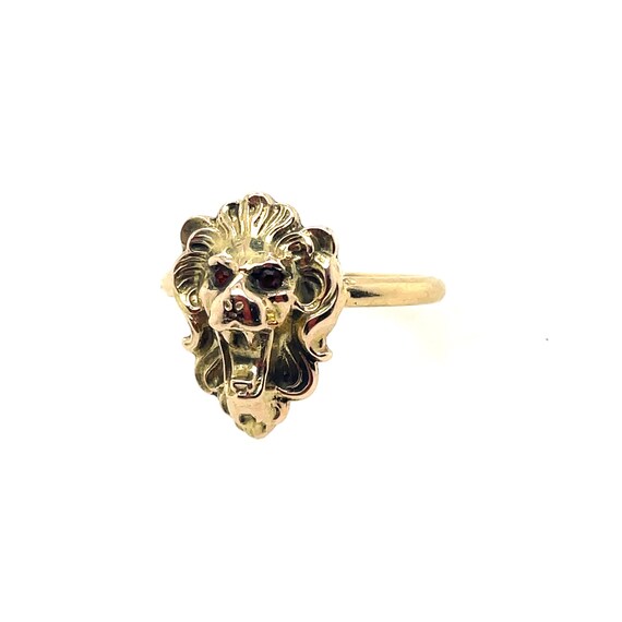 Antique French Victorian Lion Ring - image 3