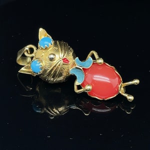 Vintage Italian Cat Charm 18k