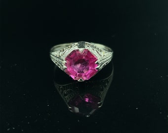 Antique 14k Synthetic Ruby