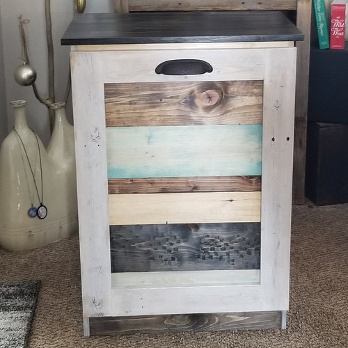 Beautiful Farmhouse Style Triple Trash Can Tip Out Etsy