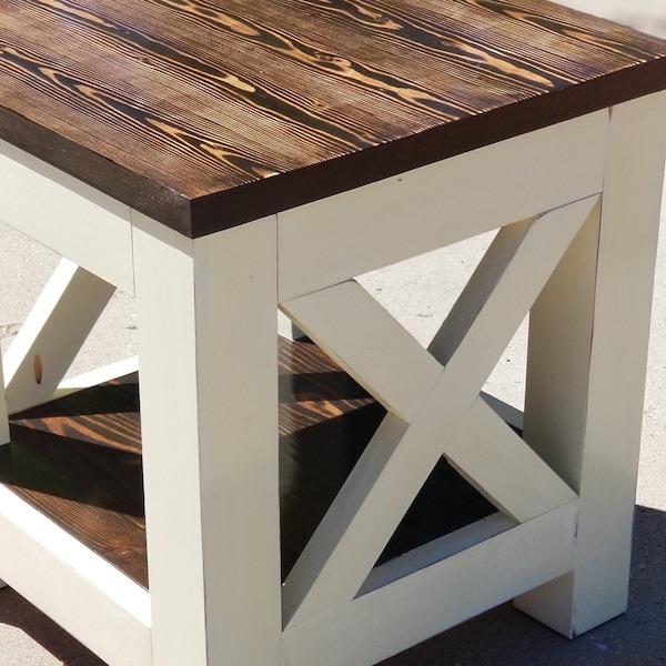 Farmhouse End Table Etsy