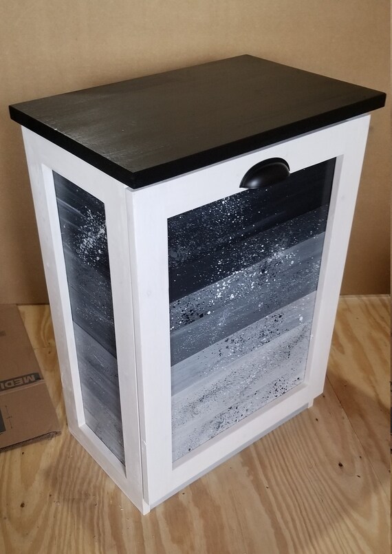 Custom Wooden Trash Can Tiltout Etsy