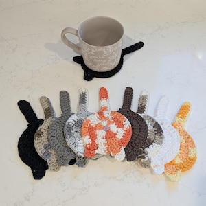 Set of 4: Cat Butt Coasters, Playful Drink Mats, Cat Lover Gift