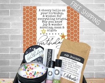 Birthday Gift Box: Cake Candle, Chocolate, Lip Balm & Card