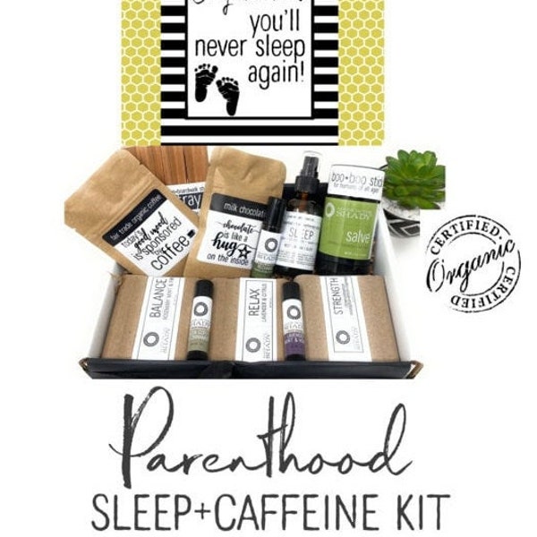 New Parent Gift | New Mom Gift Basket | New Mom Care Package | Expecting Mom Gift | SLEEP + CAFFEINE KIT