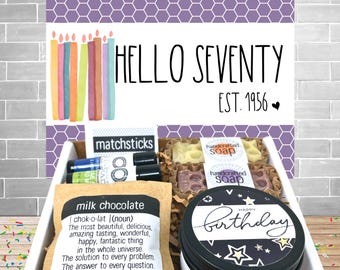 70th Birthday Gift Box: Natural Spa Pampering Treats for Women