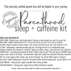 New Parent Gift New Mom Gift Basket New Mom Care Package Expecting Mom Gift SLEEP CAFFEINE KIT image 4