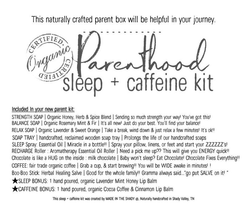 New Parent Gift New Mom Gift Basket New Mom Care Package Expecting Mom Gift SLEEP CAFFEINE KIT image 4