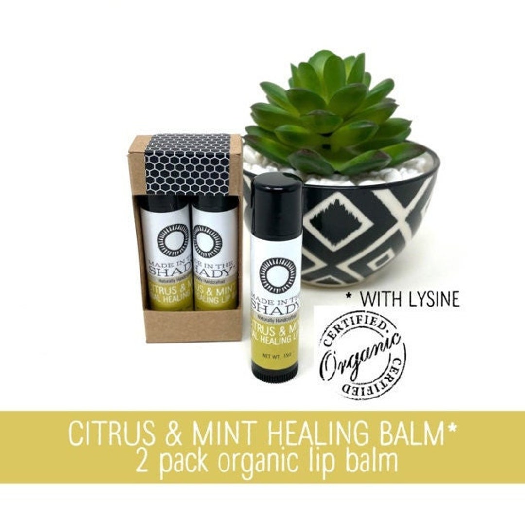 Lysine Citrus Mint Healing Lip Balm Cold Sore Organic Lip Balm Lip
