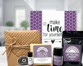 Organic Mini Spa Kit: 4-Piece Self-Care Set for Stress Relief & Relaxation - Natural Skincare Gift