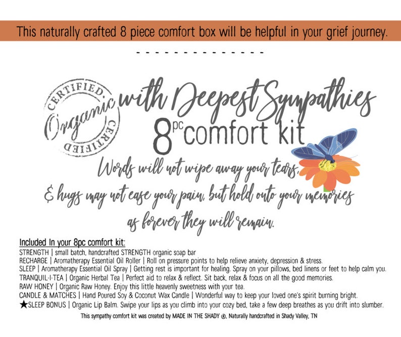 Grieving Friend Gift // Sorry for your Loss // Gift for Grieving Parents // Death of Parent Gift // Deepest Sympathy // Comfort Gift Box image 5