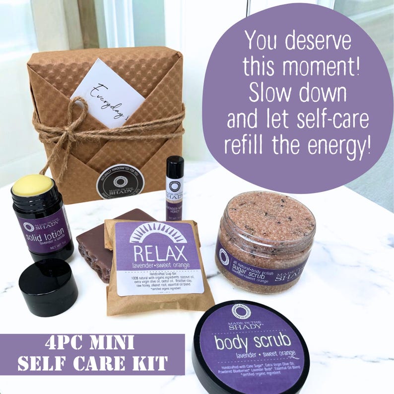 Organic Mini Spa Kit: 4-piece Self-care Set for Stress Relief ...