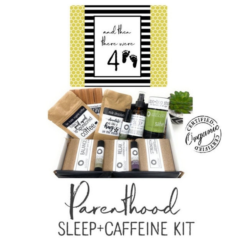 New Parent Gift New Mom Gift Basket New Mom Care Package Expecting Mom Gift SLEEP CAFFEINE KIT image 9