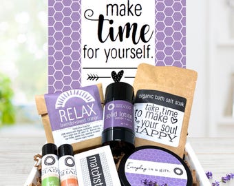 Mindfulness Self Care Spa Kit - Organic Soap, Lotion, Candle & Treats