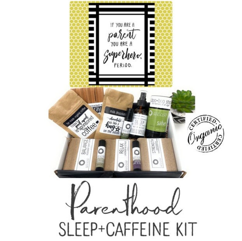 New Parent Gift New Mom Gift Basket New Mom Care Package Expecting Mom Gift SLEEP CAFFEINE KIT image 6