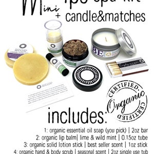 Self Care Kit Mindfulness Gift Spa Kit Relaxation Gift 4PC Mini Kit +Candle