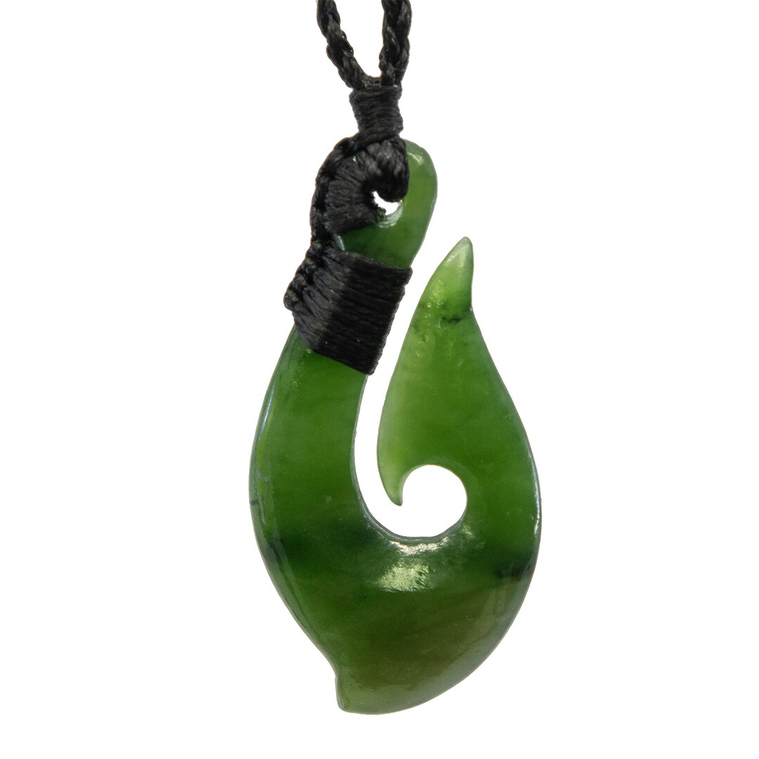Nephrite Jade New Zealand Maori Inspired Bound Fish Hook Etsy
