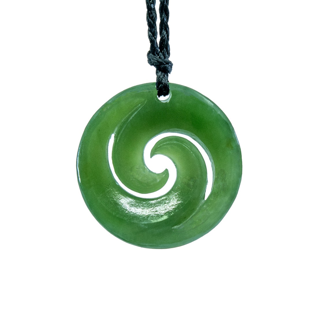 New Zealand Jade, Aka Greenstone, Maori Inspired Double Koru Spiral New