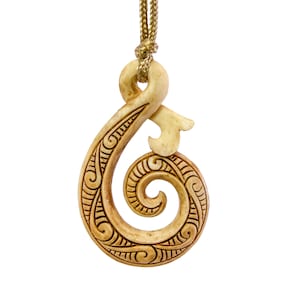 Hand Carved Maori Inspired infinity koru Necklace