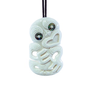 New Zealand Maori Inspired  Hand Carved Bone Tiki Necklace
