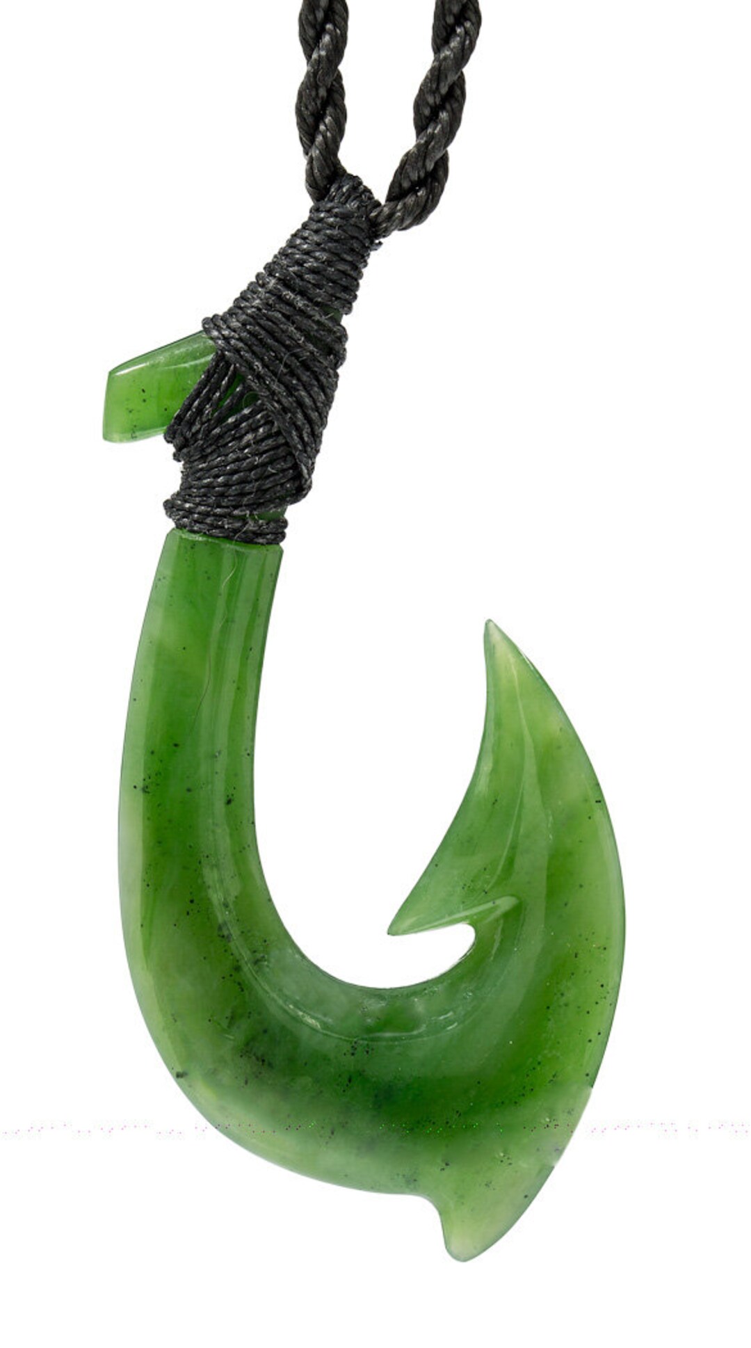 Maori Hawaiian Inspired Greenstone Jade Fish Hook Necklace Etsy