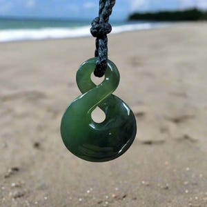 New Zealand Maori Inspired  Jade Infinity Symbol Necklace