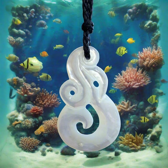 Mother of Pearl Lady of the Sea Koru Spiral Necklace