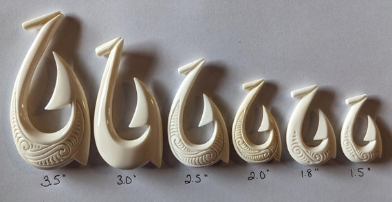 Stylized Maori Hawaiian Bone Fish Hook Necklace With Scrimshaw -  Canada
