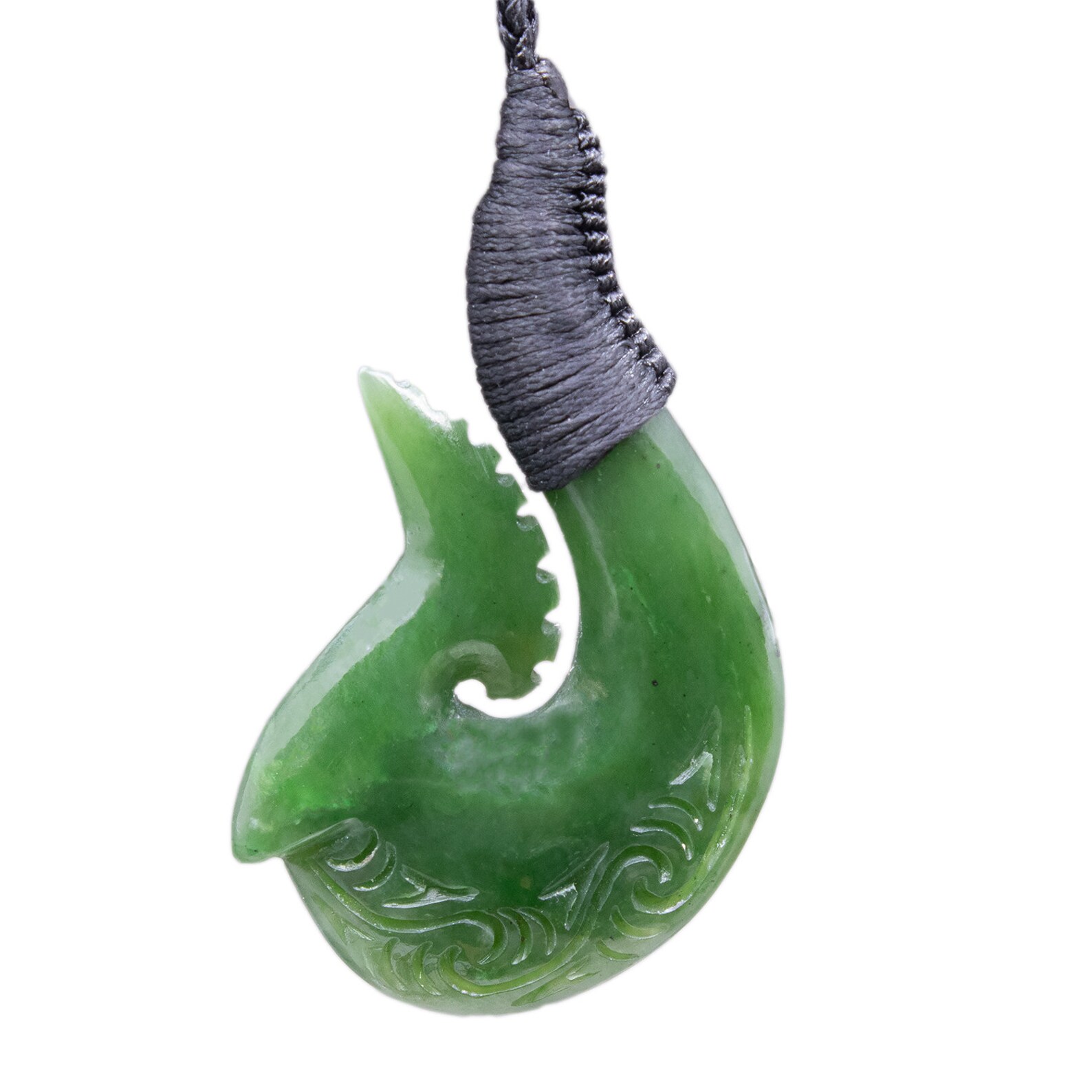 Natural Nephrite Jade Fish Hook Necklace Extra Large Etsy