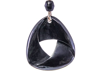 Hand Carved Black Horn Maori Inspired Mobius Strip Necklace