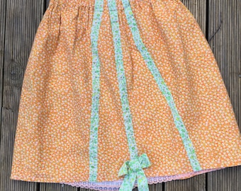 Orange floral Teen/Women's vintage/retro skirt *SALE*