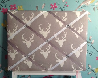 Stag fabric notice board / memo board 16" x 12"