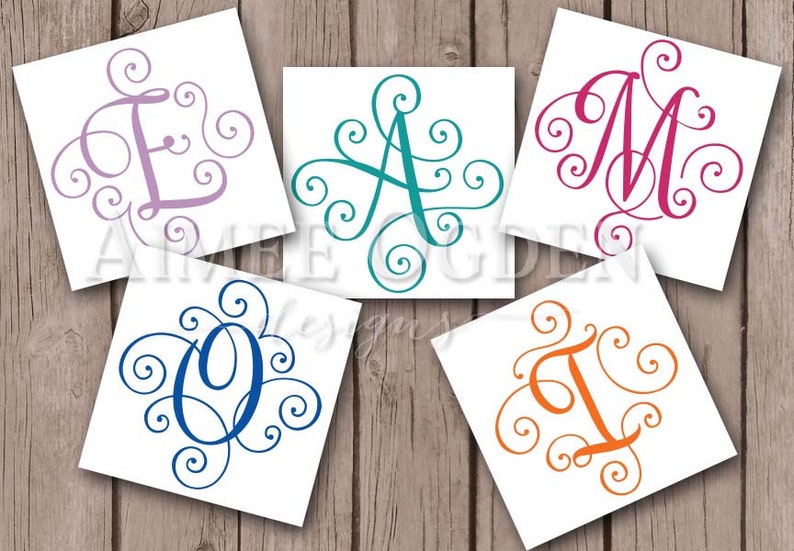 Scroll Decal Elegant Scroll Decal Fancy Monogram Decal - Etsy