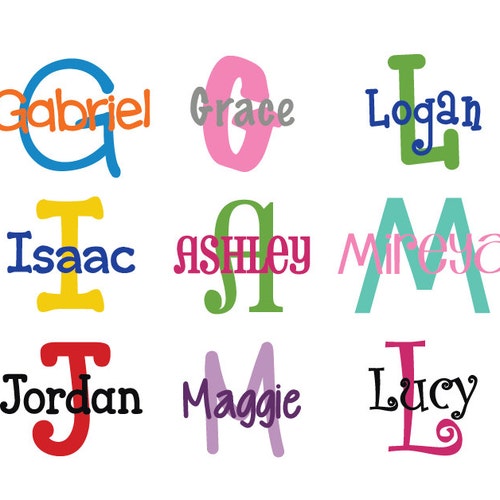 DIY Personalized Name and Initial Vinyl Decal Sticker Label Etsy
