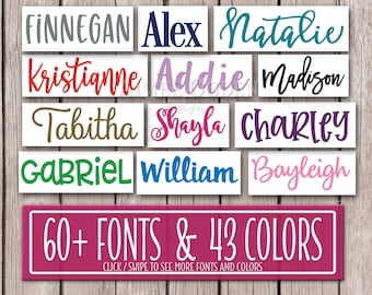 Name Decal / Vinyl Name Decal / Name Sticker / Personalized Decal / Word Decal / Custom Name Decal / Name Label / Kids Waterproof Decal