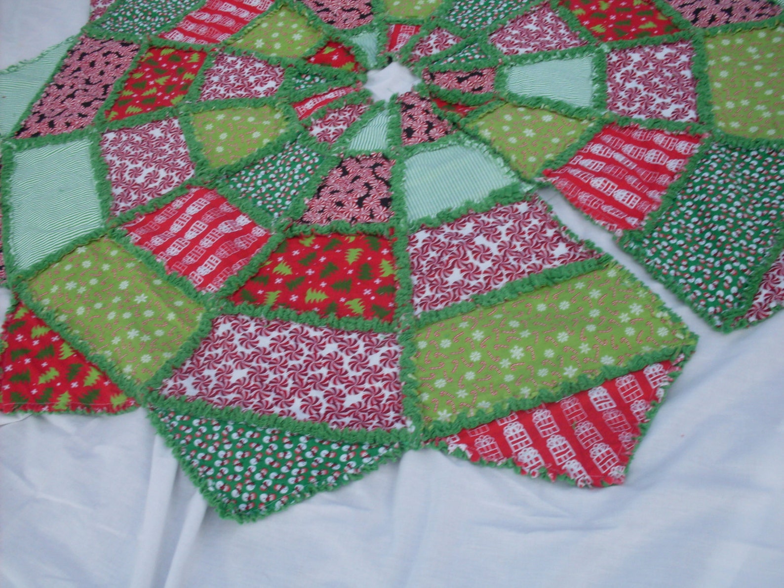 Rag Quilt Christmas Tree Skirt Etsy