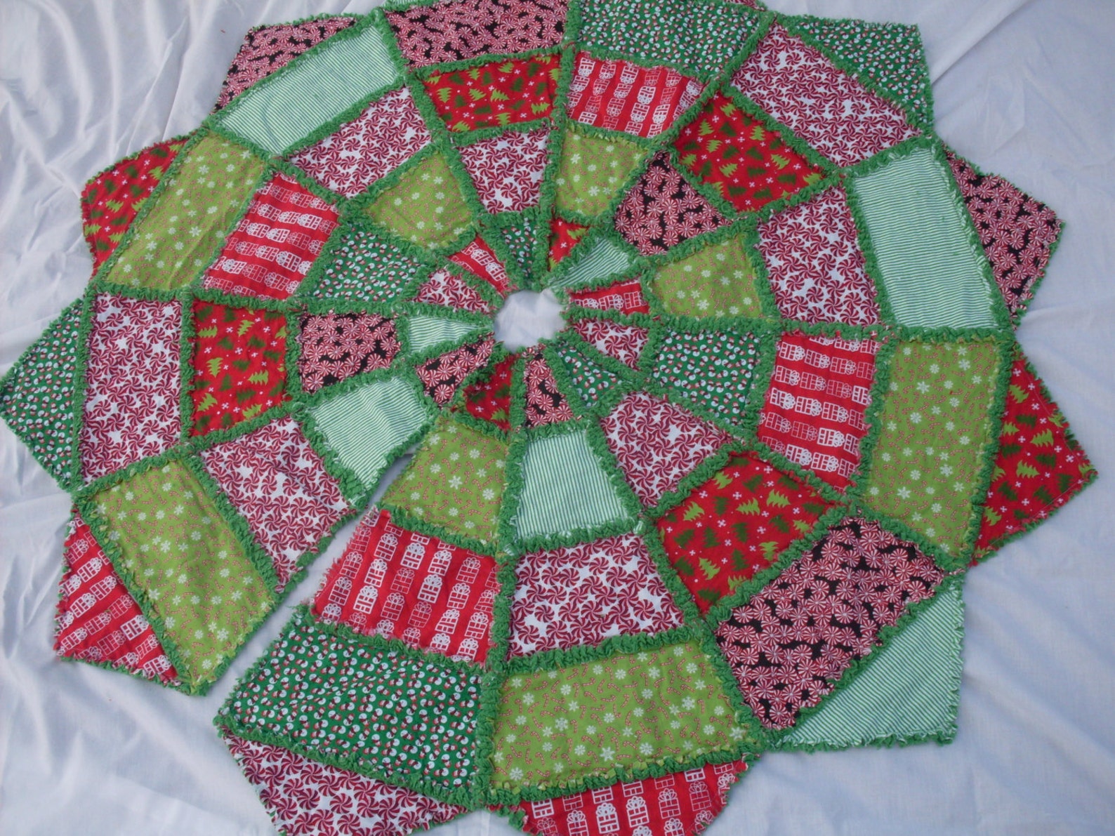 Rag Quilt Christmas Tree Skirt Etsy
