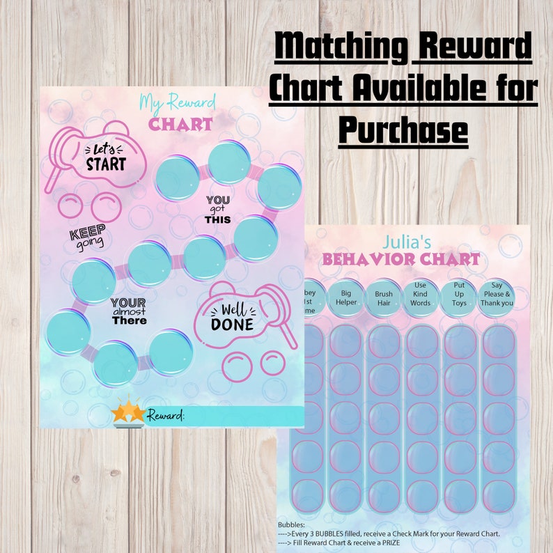 Bubble Behavior Chart Editable PDF Bubbles for Kids Little Etsy