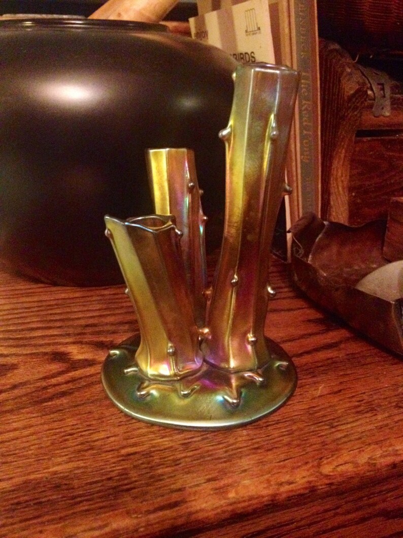 Fredrick Carder Steuben gold aurene tree stump glass vase Etsy