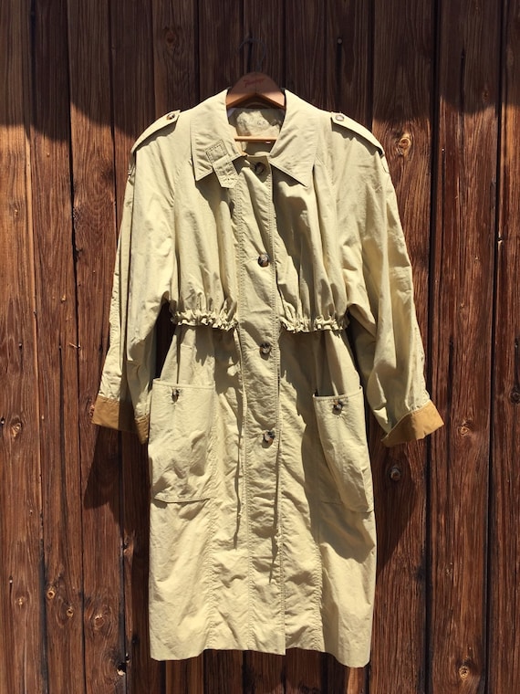 80's Khaki Light Weight Trench/Parka/Dress - image 1