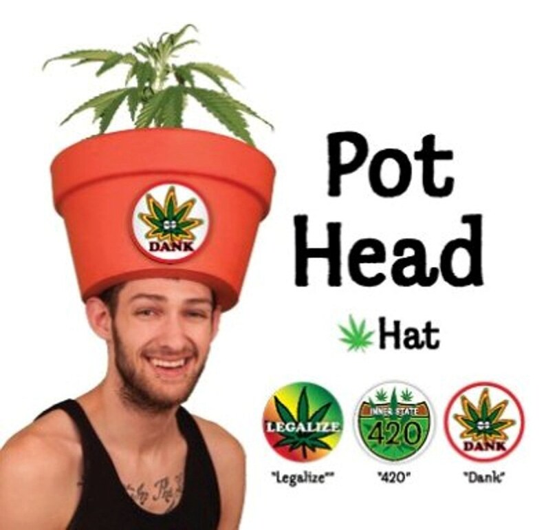 420 Costume Hat Pot Head Hat Combo With Fake Marijuana Plant Etsy