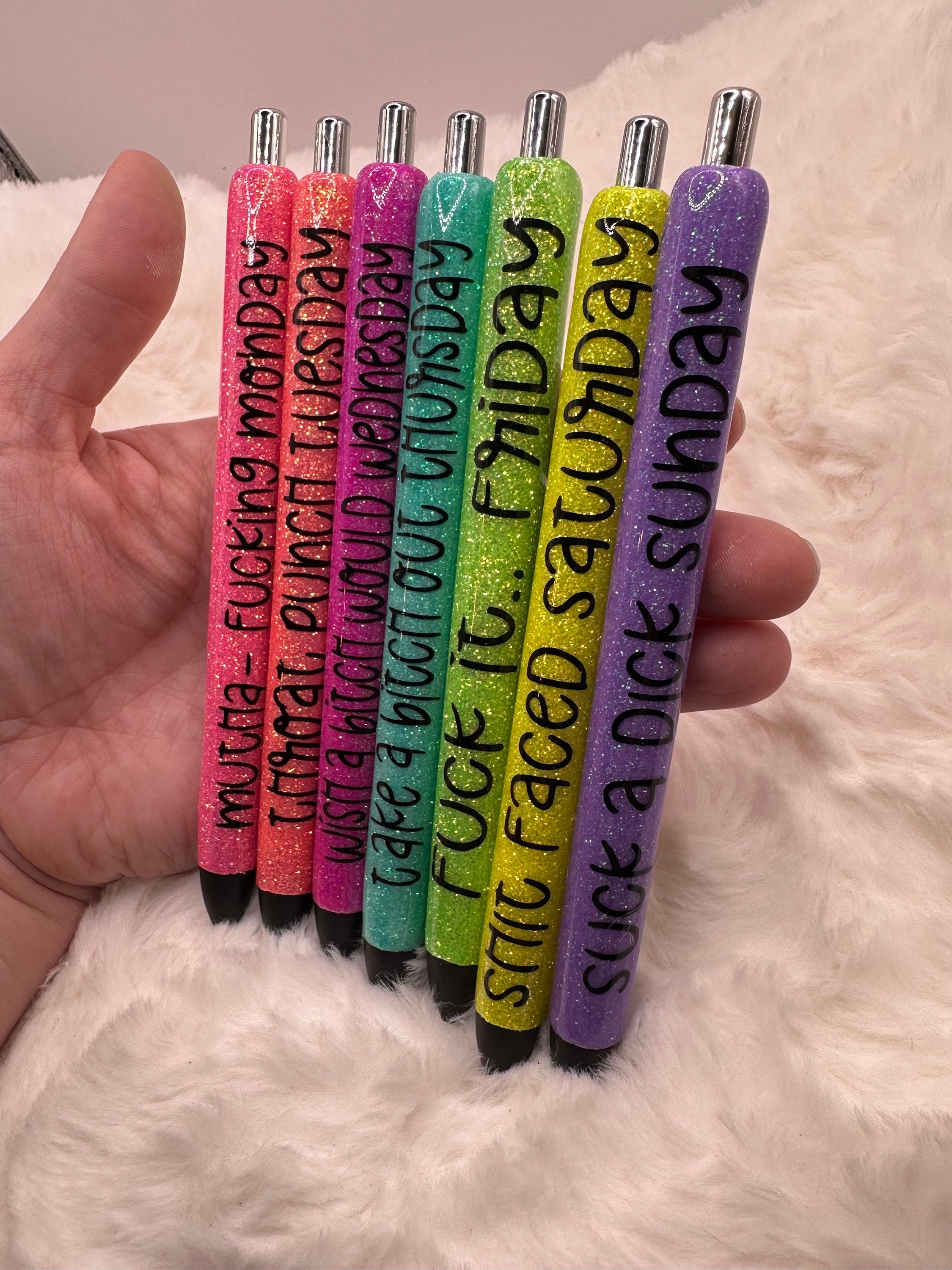  GetBullish Set Of 5 Sweary Fck Cussing Gel Pens, Multicolor,  Snarky Novelty Office Supplies, Sassy Gifts For Friends, Co-Workers, Boss :  Office Products