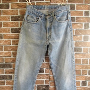 Vintage 1986 Levi&#39;s USA 505-0213 Distressed Faded Cotton Regular Fit Straight Leg Jeans Fits 30x31