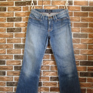 Earl Jeans Distressed Blue Low Rise Boot Cut Flare Cotton/Lycra Denim Jeans Size 26