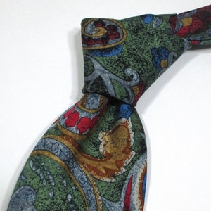 Cravate classique en soie multicolore à motif cachemire Pierre Balmain image 1