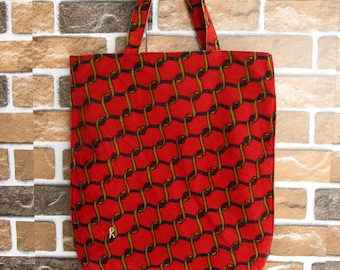 Bolso de compras vintage de terciopelo rojo con eslabones de cinturón de Roberta Di Camerino, años 60