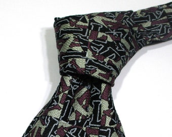 Karl Lagerfeld Abstract Pattern Multicolor Jacquard Silk Cravat Classic Necktie Tie