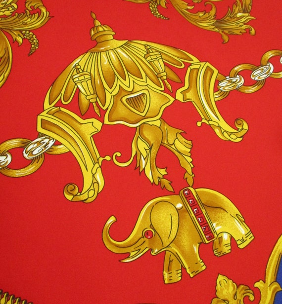 Vintage 90s Italian Baroque Elephant Pattern Mult… - image 4