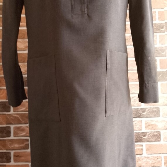 Vintage Mary Quant Basic Dark Gray Pocket Dress E… - image 4